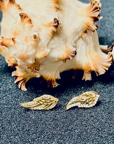 Forgyldte 24K ørestikker - vinger med zirkoner (11829) Forgyldte 24K ørestikker - vinger med zirkoner (11829)