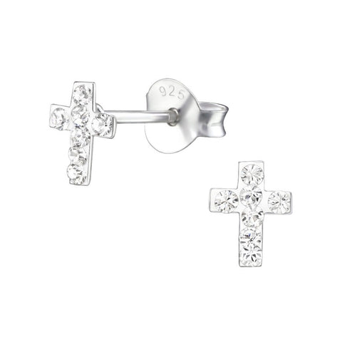Kors ørestikker til børn med krystaller i sølv 925 A4S24681 (assorterede farver) Kors ørestikker til børn med krystaller i sølv 925 A4S24681 (assorterede farver)
