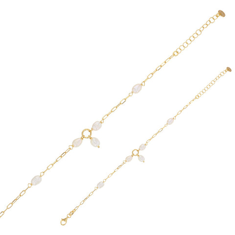LAVAL Guldfarvet 925 sterlingsølv armbånd med syntetiske perler (318710D) LAVAL Guldfarvet 925 sterlingsølv armbånd med syntetiske perler (318710D)