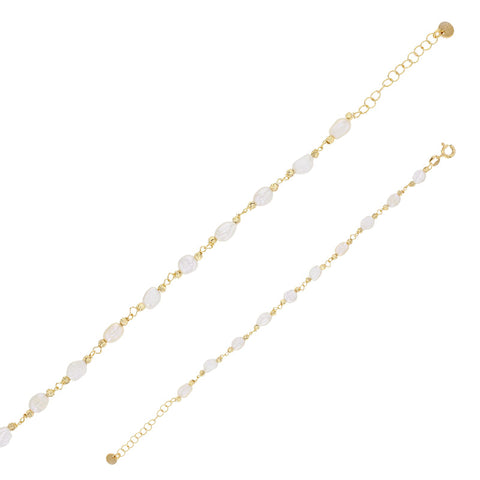 LAVAL Guldfarvet 925 sterlingsølv armbånd med syntetiske perler (318711D) LAVAL Guldfarvet 925 sterlingsølv armbånd med syntetiske perler (318711D)