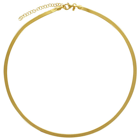 LAVAL Guldfarvet 925 sterlingsølv flad slangekæde 55cm (3170125D55) LAVAL Guldfarvet 925 sterlingsølv flad slangekæde 55cm (3170125D55)