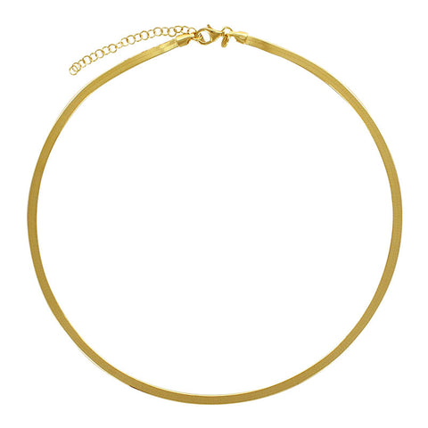 LAVAL Guldfarvet 925 sterlingsølv flad slangekæde 40+5cm (3170125D45) LAVAL Guldfarvet 925 sterlingsølv flad slangekæde 40+5cm (3170125D45)