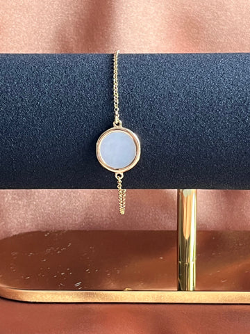 LAVAL armbånd med rund perlemorsskive i guldfarvet sterlingsølv 19cm (31812780D) LAVAL armbånd med rund perlemorsskive i guldfarvet sterlingsølv 19cm (31812780D)