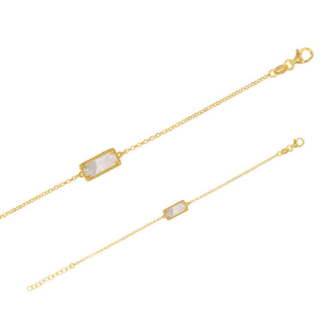 LAVAL sterlingsølv 925 armbånd med rektangel af perlemor, guldfarvet (3180119D) LAVAL sterlingsølv 925 armbånd med rektangel af perlemor, guldfarvet (3180119D)