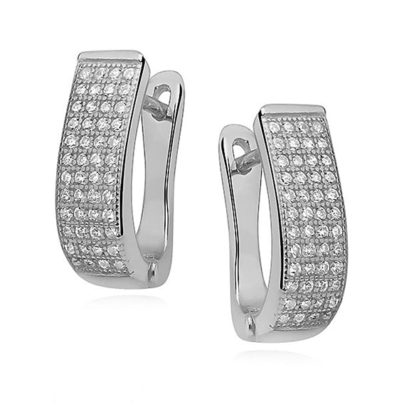 Sølv elegante øreringe med zirkoner Sølv elegante øreringe med zirkoner