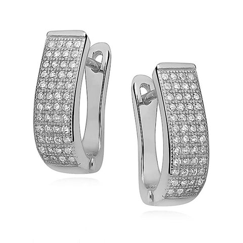 Sølv elegante øreringe med zirkoner Sølv elegante øreringe med zirkoner