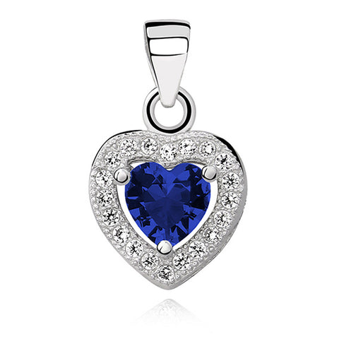 Sølv (925) vedhæng med safir zirconia - hjerte (10281) Sølv (925) vedhæng med safir zirconia - hjerte (10281)
