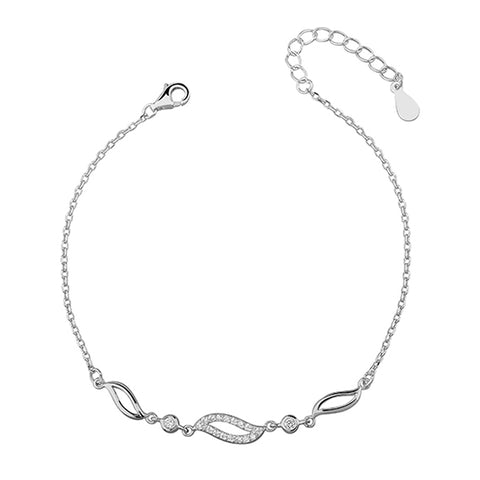 Sølv (925) smukt armbånd med zirconia 16-19 cm, justerbar (10801) Sølv (925) smukt armbånd med zirconia 16-19 cm, justerbar (10801)
