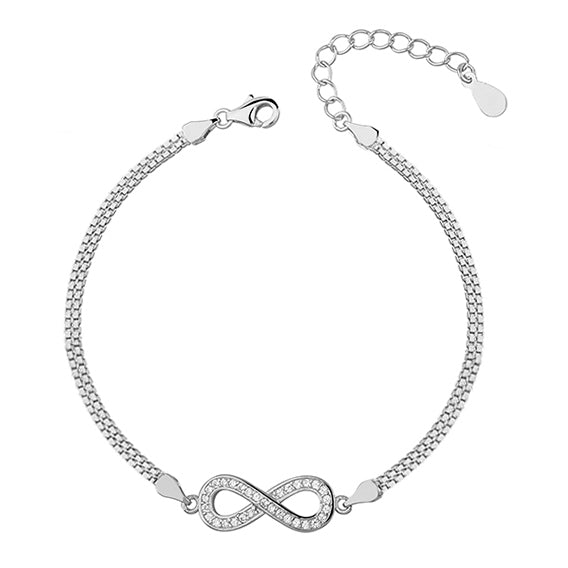 Sølv (925) armbånd "infinity" med zirkoner Sølv (925) armbånd "infinity" med zirkoner