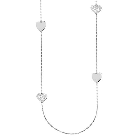 Sølv (925) halskæde med fire hjerter 80-83cm (flere varianter) Sølv (925) halskæde med fire hjerter 80-83cm (flere varianter)
