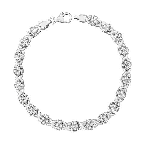Sølv (925) smukt armbånd med zirconia 19 cm (11338) Sølv (925) smukt armbånd med zirconia 19 cm (11338)