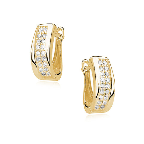 Elegante øreringe i forgyldt 24K sølv sølv med zirkoner Elegante øreringe i forgyldt 24K sølv sølv med zirkoner