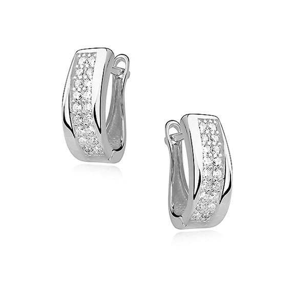 Elegante øreringe i 925 sølv med zirkoner Elegante øreringe i 925 sølv med zirkoner