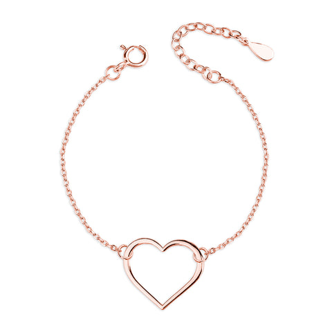 18K rosa forgyldt armbånd hjerte 18K rosa forgyldt armbånd hjerte