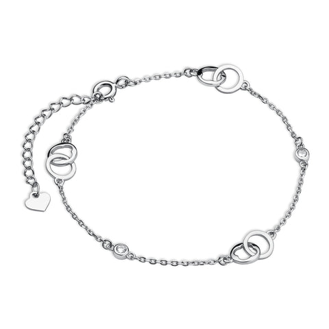 Sølv (925) smukt armbånd - cirkler 16-19 cm, justerbar (13417) Sølv (925) smukt armbånd - cirkler 16-19 cm, justerbar (13417)