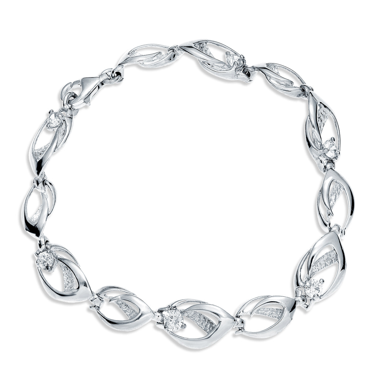 sølv elegant armbånd med hvide zirkoner sølv elegant armbånd med hvide zirkoner
