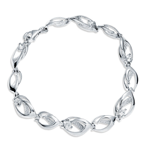 sølv elegant armbånd med hvide zirkoner sølv elegant armbånd med hvide zirkoner