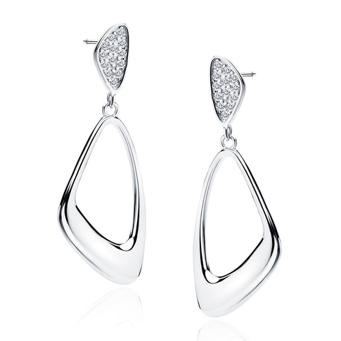 Sølv elegante øreringe med hvide zirkoner Sølv elegante øreringe med hvide zirkoner