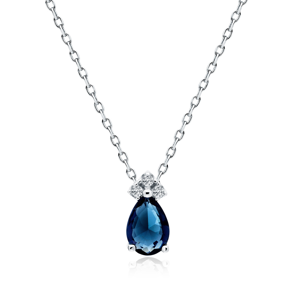 halskæde med safir zirkoner halskæde med safir zirkoner
