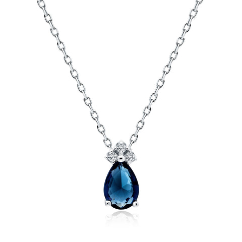 halskæde med safir zirkoner halskæde med safir zirkoner