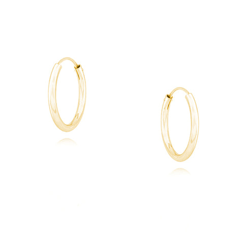 Creoler i 14K forgyldt sølv 14mm Creoler i 14K forgyldt sølv 14mm
