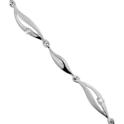 Sølv (925) klassisk armbånd med zirkoner 19 cm (4065) Sølv (925) klassisk armbånd med zirkoner 19 cm (4065)