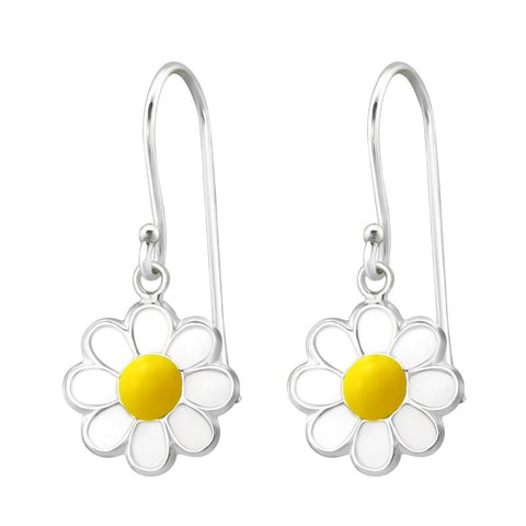 Blomster øreringe til børn i sølv 925 (hvid/gul) A4S15590