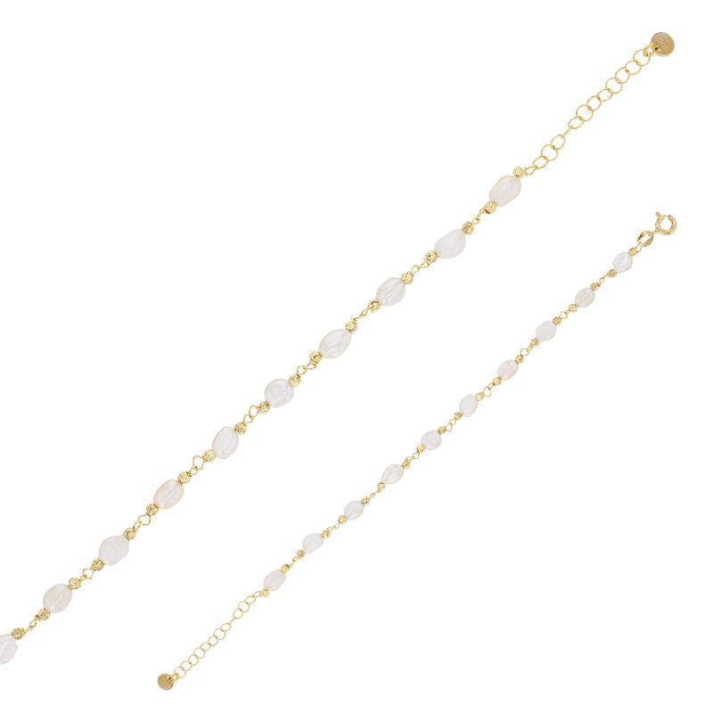 LAVAL Guldfarvet 925 sterlingsølv armbånd med syntetiske perler (318711D)