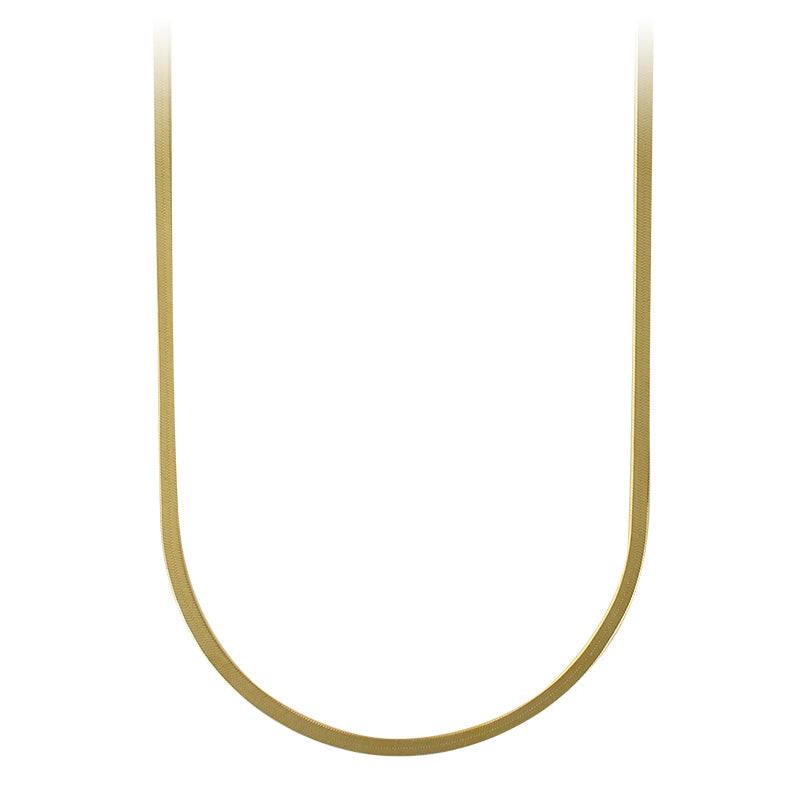 LAVAL Guldfarvet 925 sterlingsølv flad slangekæde 90cm (3170125D90)