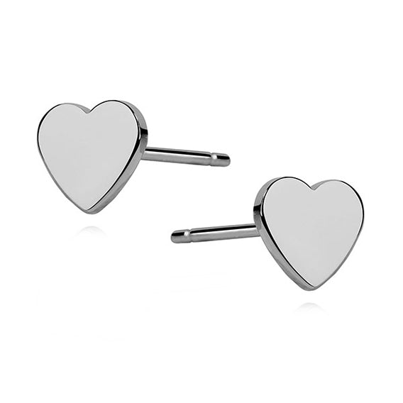 Sølv (925) højpolerede ørestikker hjerter (flere varianter)