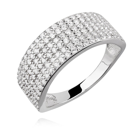 Sølv (925) smuk ring med hvide zirkoner (10905)
