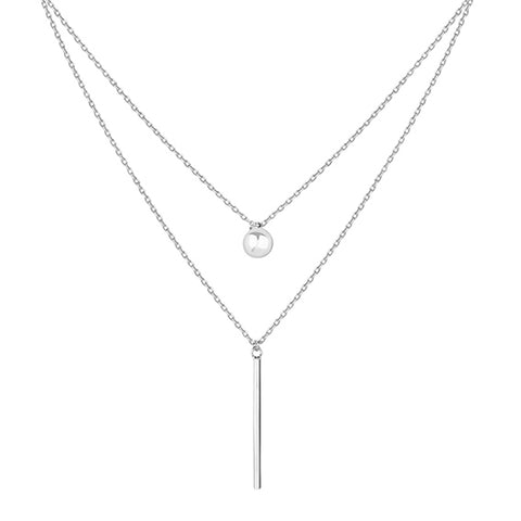 Sølv (925) rhodineret halskæde 42-45 cm (12119)